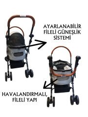 Tommy Evcil Hayvan Arabası 76,5x48x99cm Gri Max 15 Kg