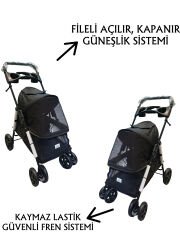 Tommy Evcil Hayvan Arabası 85x46x*91,5cm Siyah Max 15 Kg