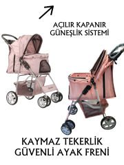 Tommy Evcil Hayvan Arabası 82x46x99cm Pembe Max 15 Kg