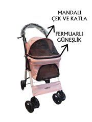 Tommy Evcil Hayvan Arabası 60x42,5x89,5 Pembe Max 15 Kg