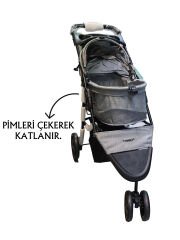 Tommy Evcil Hayvan Arabası 86x46x94,5cm Gri Max 15 Kg