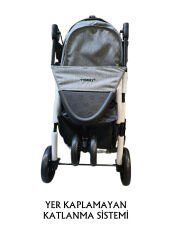 Tommy Evcil Hayvan Arabası 86x46x94,5cm Gri Max 15 Kg